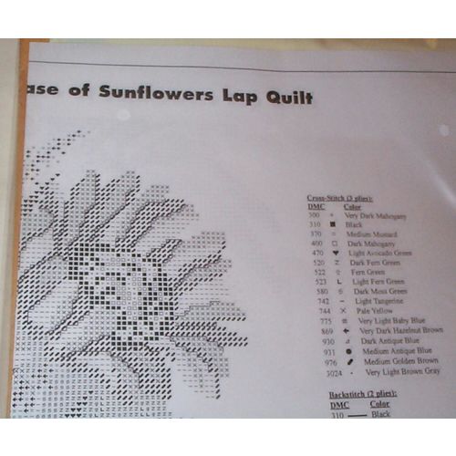 Herrschners 2009 Vase Of Sunflowers Lap Quilt - - Mystery