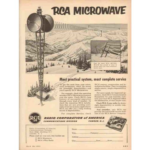 RADIO CORPORATION AMERICA 1953 RCA Microwave complete vintage ad