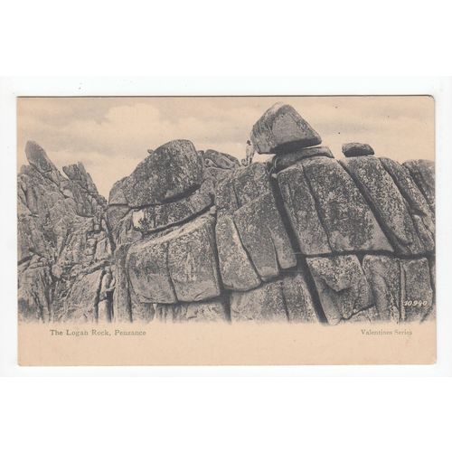 The Logan Rock near Penzance Cornwall Postcard 10940