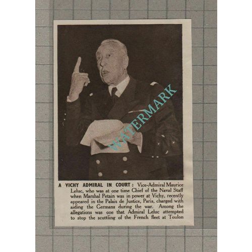 C3362) Vice Admiral Maurice Leluc Vichy In Court - 1950 Clip