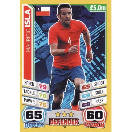 Match Attax World Cup 2014 50 Mauricio Isla Chile
