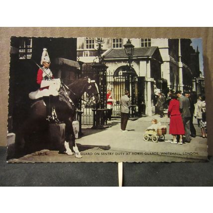 LIFE GUARD ON SENTRY DUTY, HORSE GUARDS, WHITEHALL, London unused postcard /