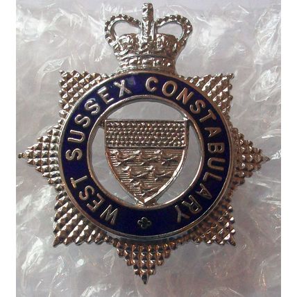 West Sussex Constabulary Blue Enamelled Senior Officers Cap Badge