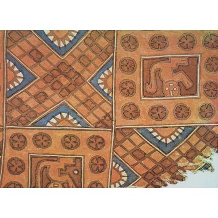 Peru Tejido Tapestry Tela Pintada Geometricos Y Animals Postcard
