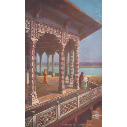 Exterior Of Zenena Jumna Agra Old India Postcard