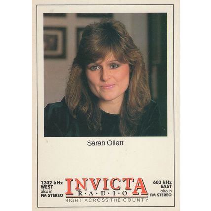Sarah Ollett Invicta Radio Kent Maidstone FM Rare Launch DJ Postcard