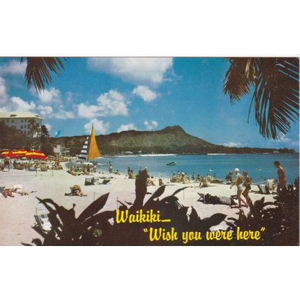 Waikiki - Lot of 7 - Vintage Postcards - Hawaii, Surfer, Kalakua Avenue, Bar