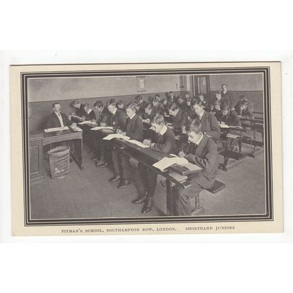 Shorthand Juniors Pitman's Secretarial School Southampton Row London Postcard