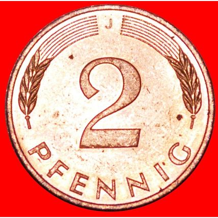 RYE EARS (1967-2001): GERMANY ★ 2 PFENNIGS 1991J DIES 6+B!★LOW START★NO RESERVE