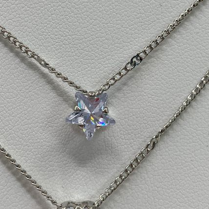 Necklace 3 Tiered CZ Teardrop, Star, Heart #533