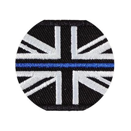 Iron On Patch Black Union Jack Flag Badge Embordered Patches Sew UK British P273