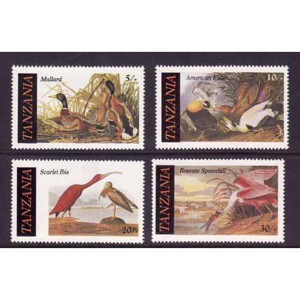 TANZANIA 1986 BIRDS SET 4 VALS U/M MINT