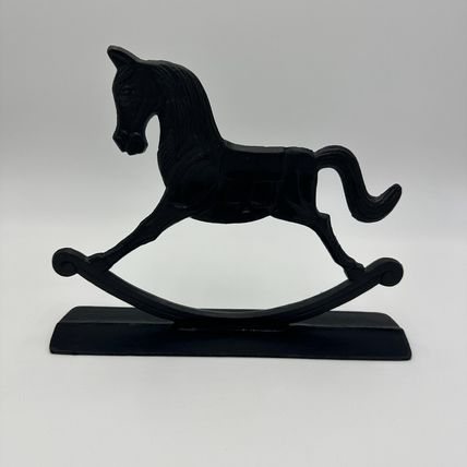Rocking Horse Display Farmhouse Home Mancave Decor Metal Heavy 8 in Rustic