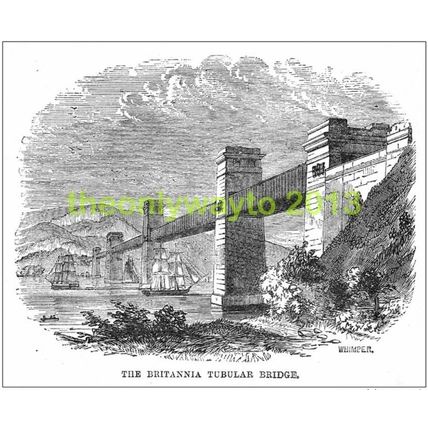Britannia Tubular Bridge, c1900, MODERN REPRODUCTION