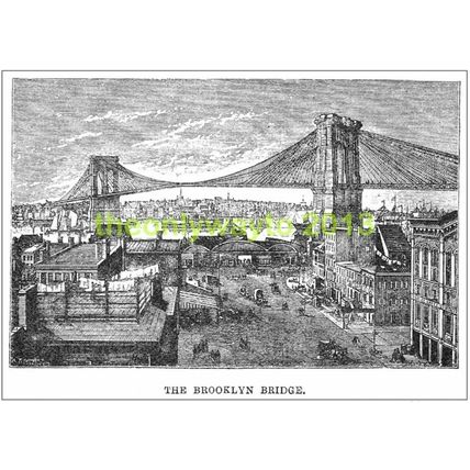 Brooklyn Bridge, New York, c1900, MODERN REPRODUCTION