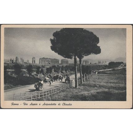 Via Appia e Acquedotto di Claudio, Roma, 1943 - Scrocchi Cartolina