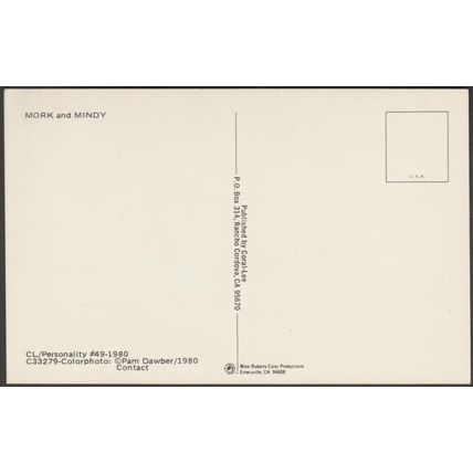 Mork and Mindy, 1980 - Coral-Lee Postcard