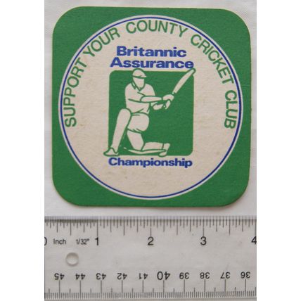 vintage Beer Mat - Britannic Assurance Cricket Championship