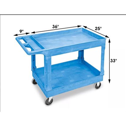 Uline Utility Cart - 45 x 25 x 33", Blue