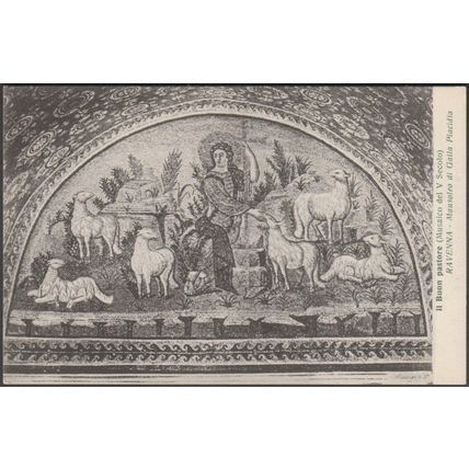 Il Buon Pastore, Mauso di Galla Placidia, Ravenna, c.1910 - Brandolini Cartolina