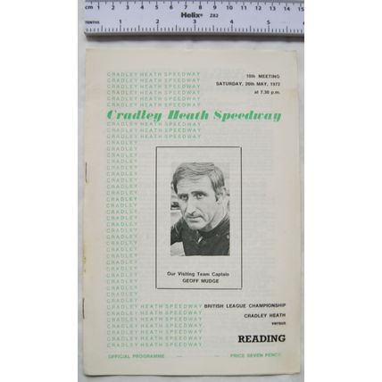 1972 Cradley Heath v Reading Speedway Programme - 20th May