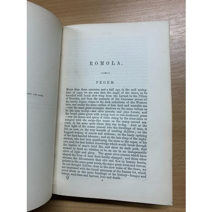 GEORGE ELIOT "ROMOLA" FICTION ANTIQUE BOOK (P4)