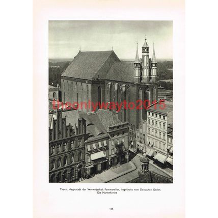 St Marys Church, Thorn, (Pomerania) Poland, Photo Book Illustration 1935