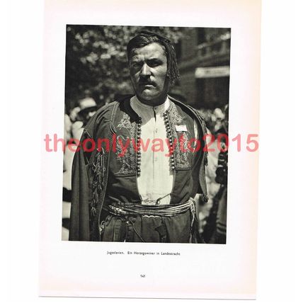 Man in National Costume, Herzegovina, Photo Book Illustration 1935