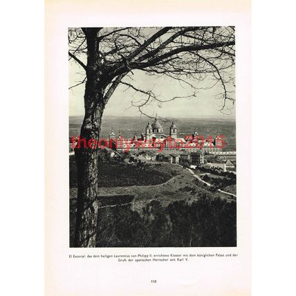El Escorial, San Lorenzo de El Escorial, Spain, Photo Book Illustration 1935