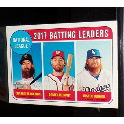 TOPPS HERITAGE 2018 BLACKMON/MURPHY/TURNER 2017 BATTING LEADERS CARD#2