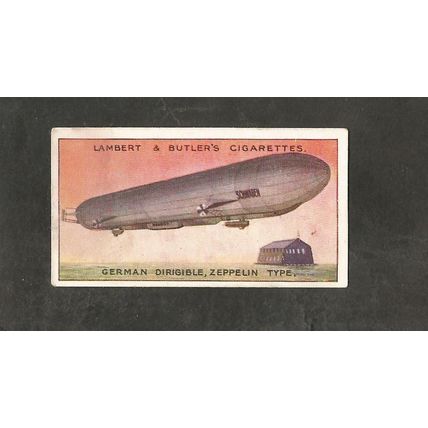 Cigarette Card 1915 Lambert & Butler Aviation #20 German Dirigible Zeppelin Type