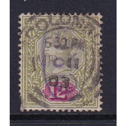 CEYLON 1899-1900 QV 12c USED SG260