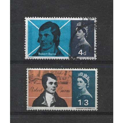 GB.Burns Commemoration set of 2.Phosphor Issue.Fine Used.Jul25