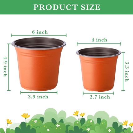 Hushee 1500 Pcs 4 Inch Plastic Plants Nursery Pots Bulk Seed Starting Pots with