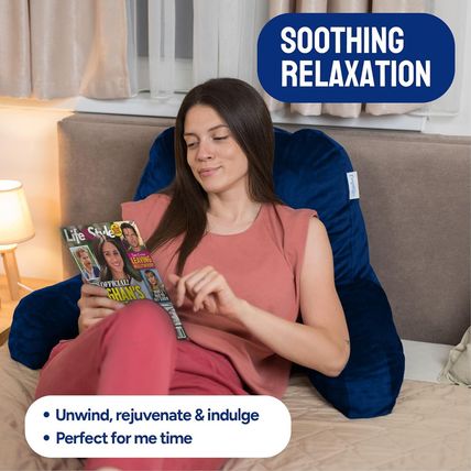 Comfortspa Reading Pillow for Bed Adult Size, Back Rest Pillow with Arms, Pocket