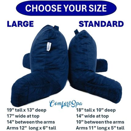 Comfortspa Reading Pillow for Bed Adult Size, Back Rest Pillow with Arms, Pocket