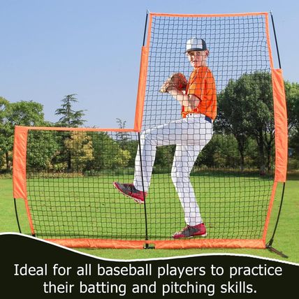 MR Portable Baseball L-Screen 7X7Ft, Lightweight Pitcher Protector Screen, Baseb