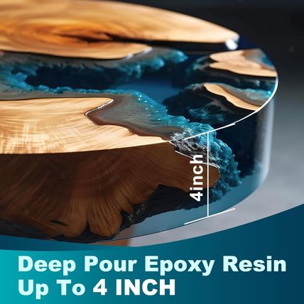 LET'S RESIN EPOXY RESIN Deep Pour Epoxy Resin 1.5 Gallon,2 to 4 Inch Depth Cryst