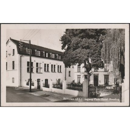 Ingang Park Hotel Rooding, Bemelen, 1954 - Gebroeders Simons Foto Briefkaart