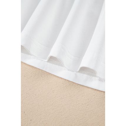White MAMA Printed Tee and Plaid Shorts Lounge Set