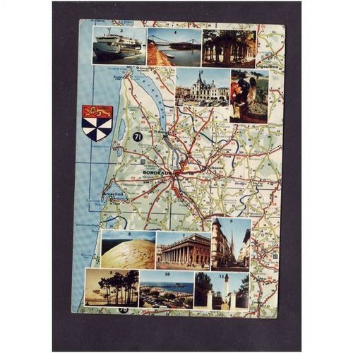 MAP GIRONDE FRANCE MULTI VIEW USED