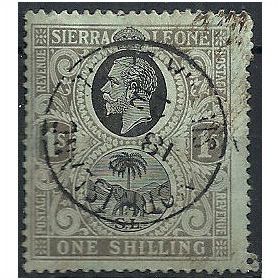 Sierra Leone 1912 SG124 1/- Black/Green Good USed (Faded)...