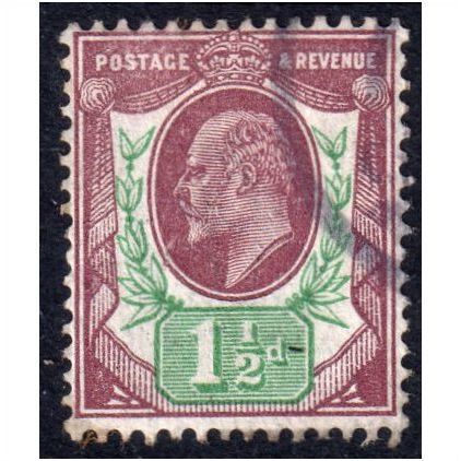 sg288 1 1/2d dull purple & green CDS V/Fine used used