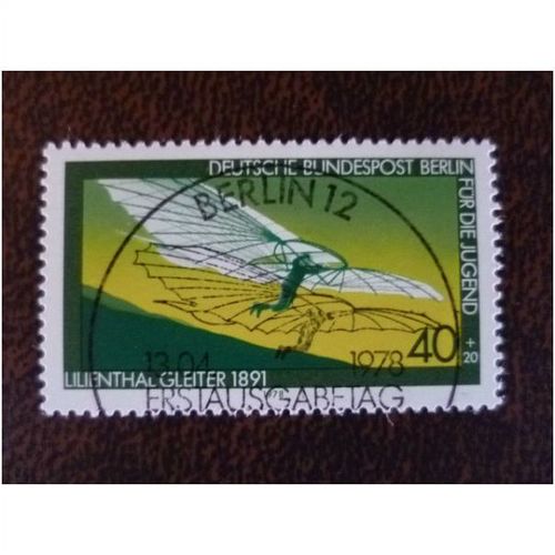 West Berlin Germany 1978 Youth Aviation Lilienthal glider fine used stamp SGB548