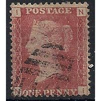 1858 SG43 1d Red Plate 95 Fine Used Check Letters "NI".