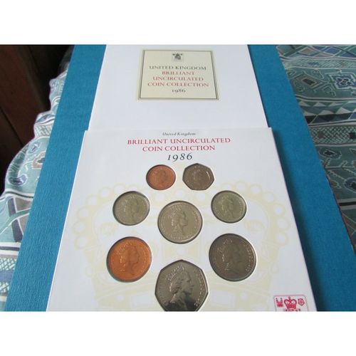 1986 QUEEN ELIZABETH II UNITED KINGDOM BRILLIANT UNCIRCULATED COIN COLLECTION AZ