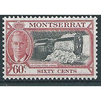 Montserrat 1951 SG132 60c Black & Carmine Mounted Mint .. ..