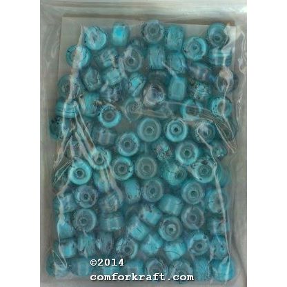 6mm Turquoise with Black Painted Beads