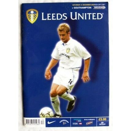 2002 programme Leeds United v. Southampton - with Frazer Richardson poster