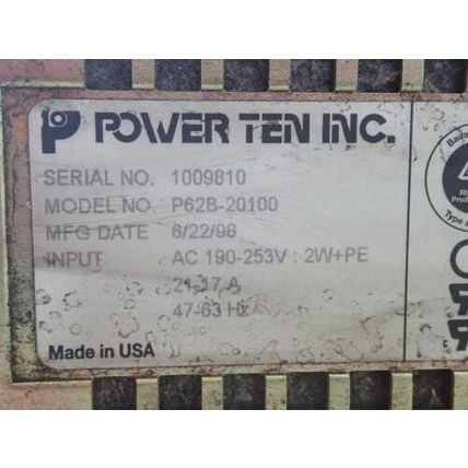 POWER TEN P62B-20100 POWER SUPPLY,EZ